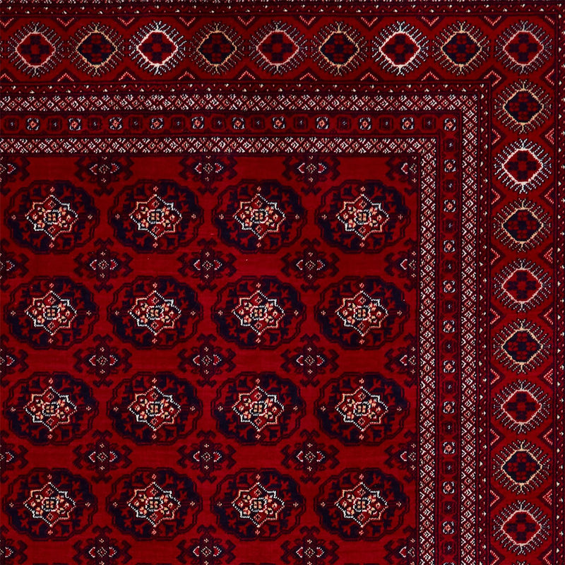 Dubai 62098 Traditional Patterned Border Rugs in Red