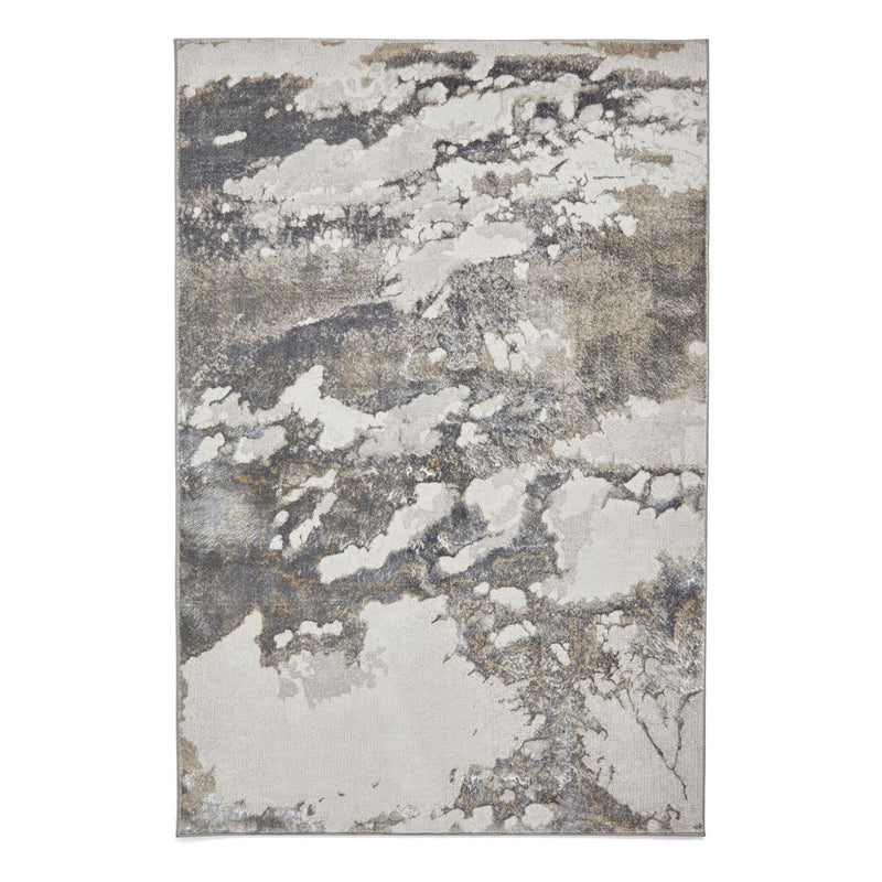 Tidal TL447 Modern Abstract Marble Rugs in Silver Dark Grey