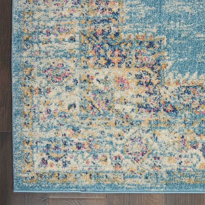 Passion Traditional Medallion Persian Rugs PSN03 in Light Blue