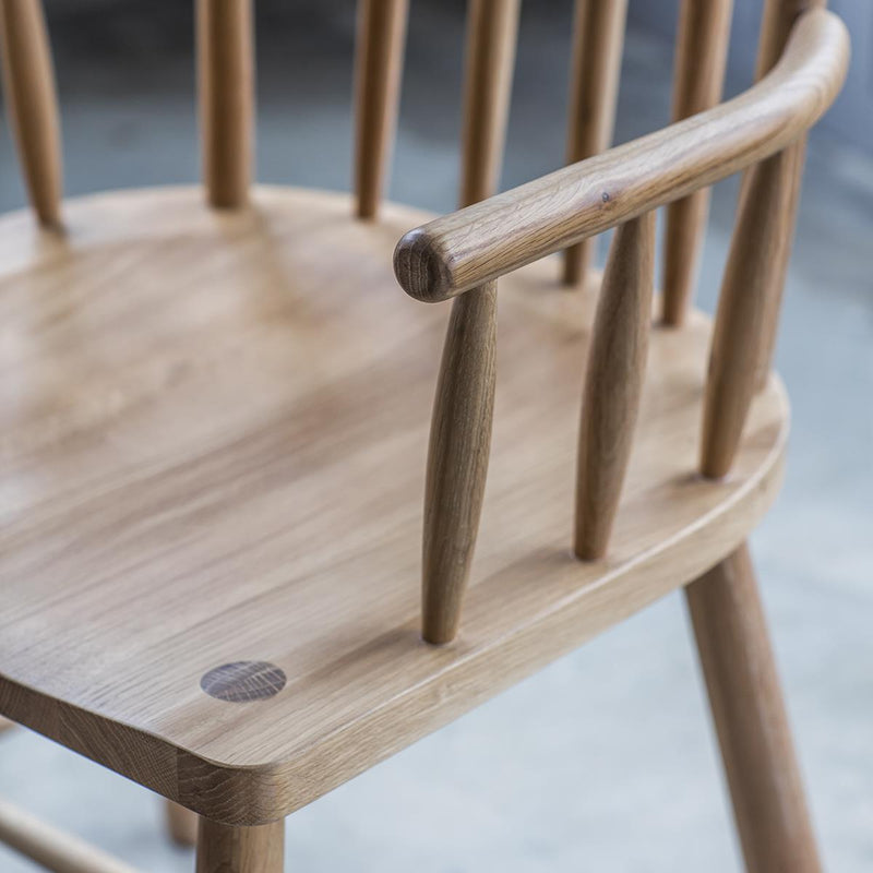 Freya Carver Dining Chairs in Light Oak Wood Set of 2