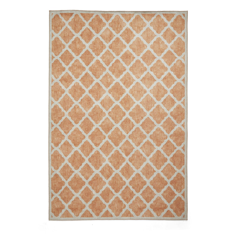 Coral H1063 Modern Washable Trellis Rugs in Yellow