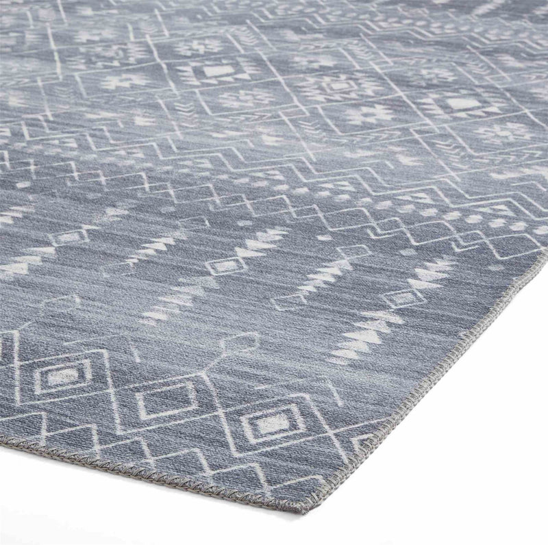 Rio K5308 Modern Distressed Aztec Rug in Grey