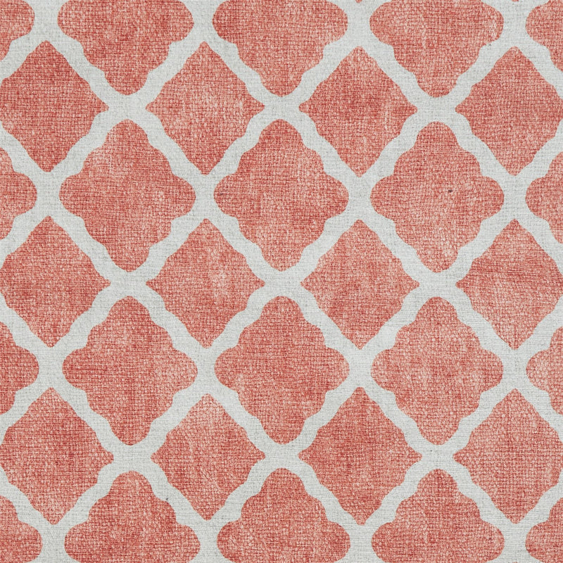 Coral H1063 Modern Washable Trellis Runner Rugs in Orange