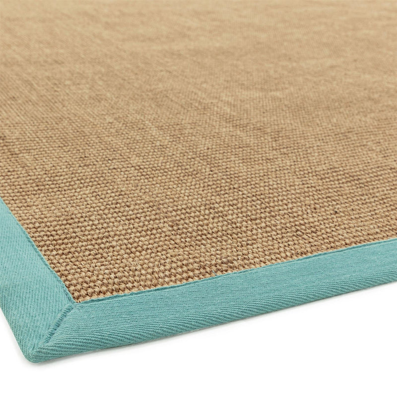 Sisal Rugs in Linen with an Aqua border