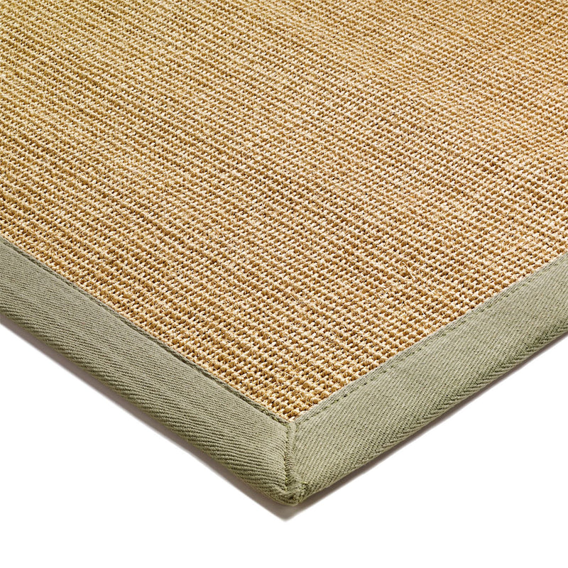 Sisal Rugs in Linen with Sage Green Border