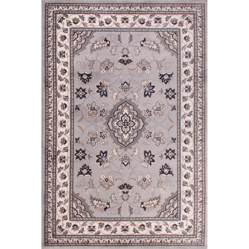 Sherborne Traditional Bordered Rugs in Grey