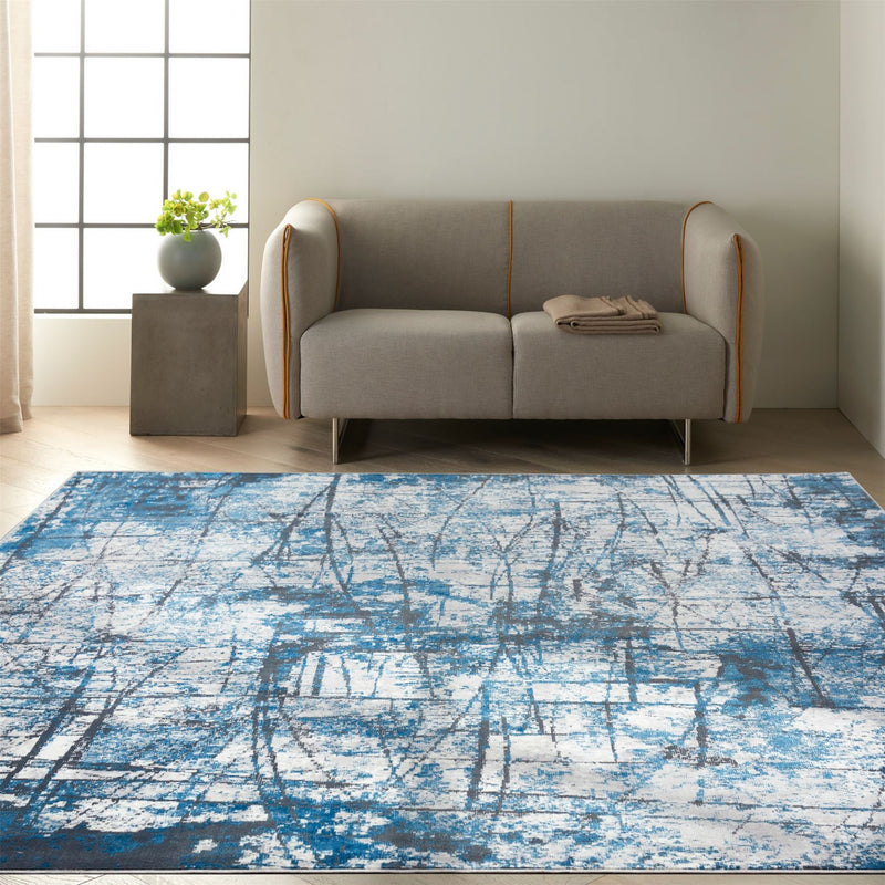 Calvin Klein Vapor Designer Abstract Rugs CK972 Grey Blue