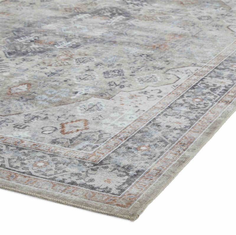 Tabriz H1156 Traditional Distressed Medallion Rugs in Beige