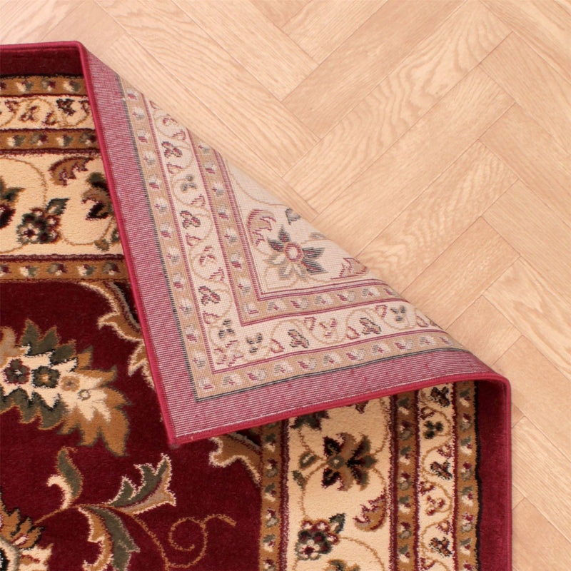 Sherborne Traditional Bordered Rugs in Red