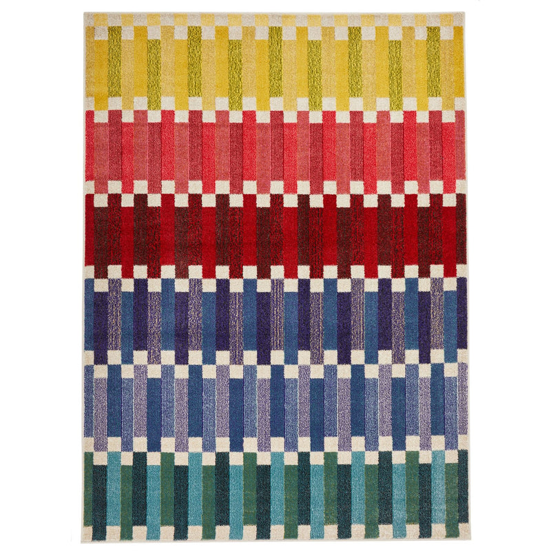 Carnaval CAR108 Geometric Rug by Concept Looms in Multicolour