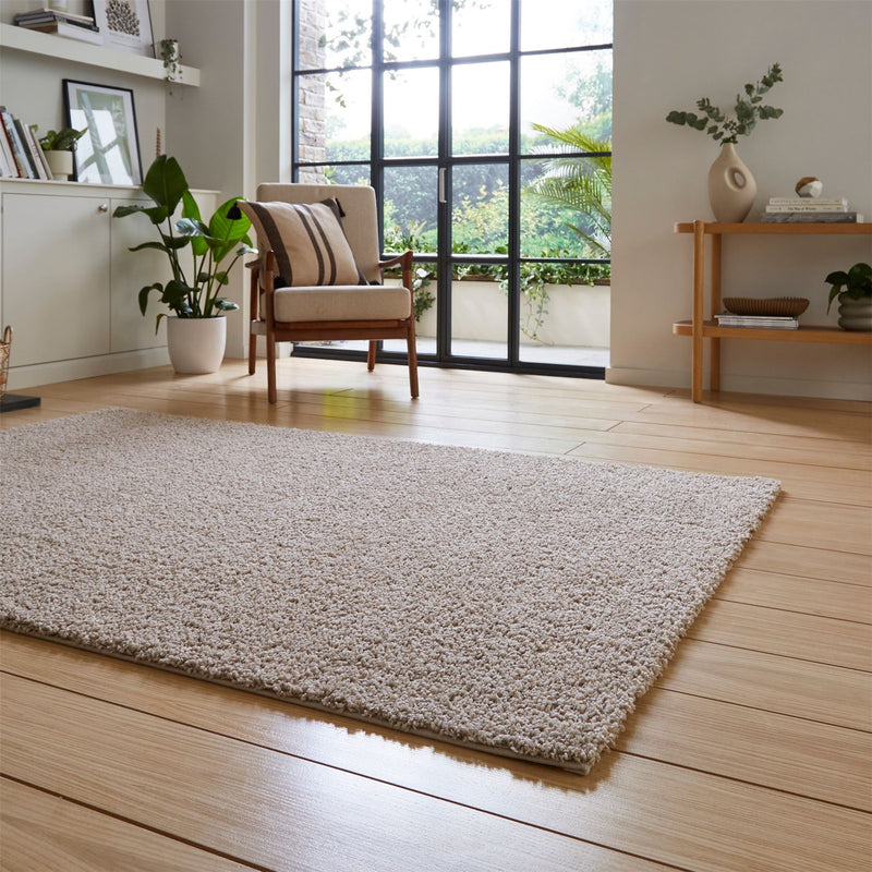 Bali 950 Modern Washable Plain Shaggy Rugs in Beige