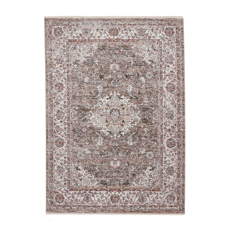 Vintage 35013 Traditional Medallion Border Rugs in Grey