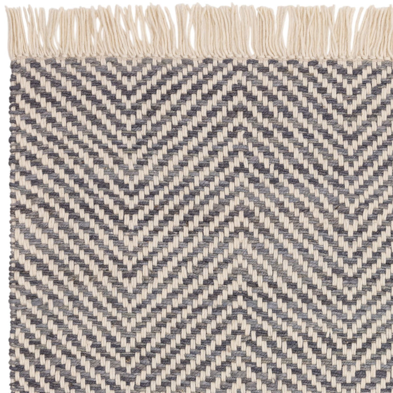 Vigo Flatweave Geometric Boho Jute Wool Rugs in Grey