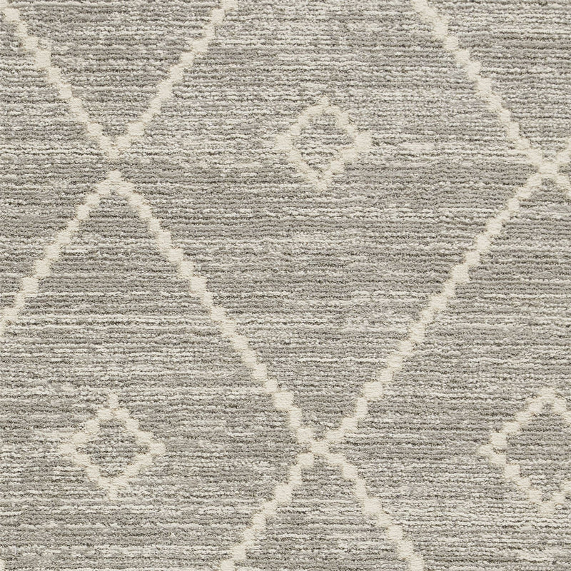 Geneva 62788 Berber Textured Geometric Rugs in Silver Grey