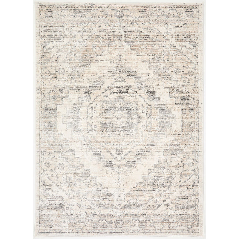 Nova Loki Traditional Distressed Medallion Rugs in Cream White