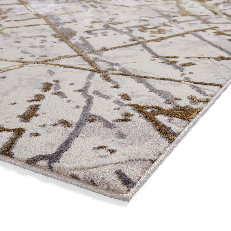 Artemis B8403A Modern Abstract Rugs in Gold Silver Grey