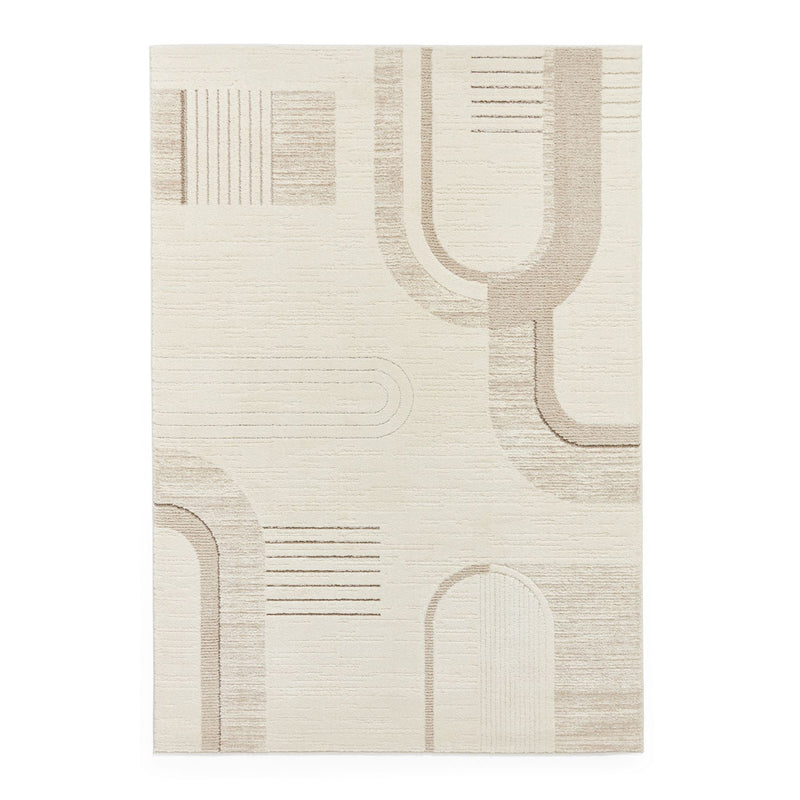 Elio 2310 Textured Geometric Modern Rugs in Beige