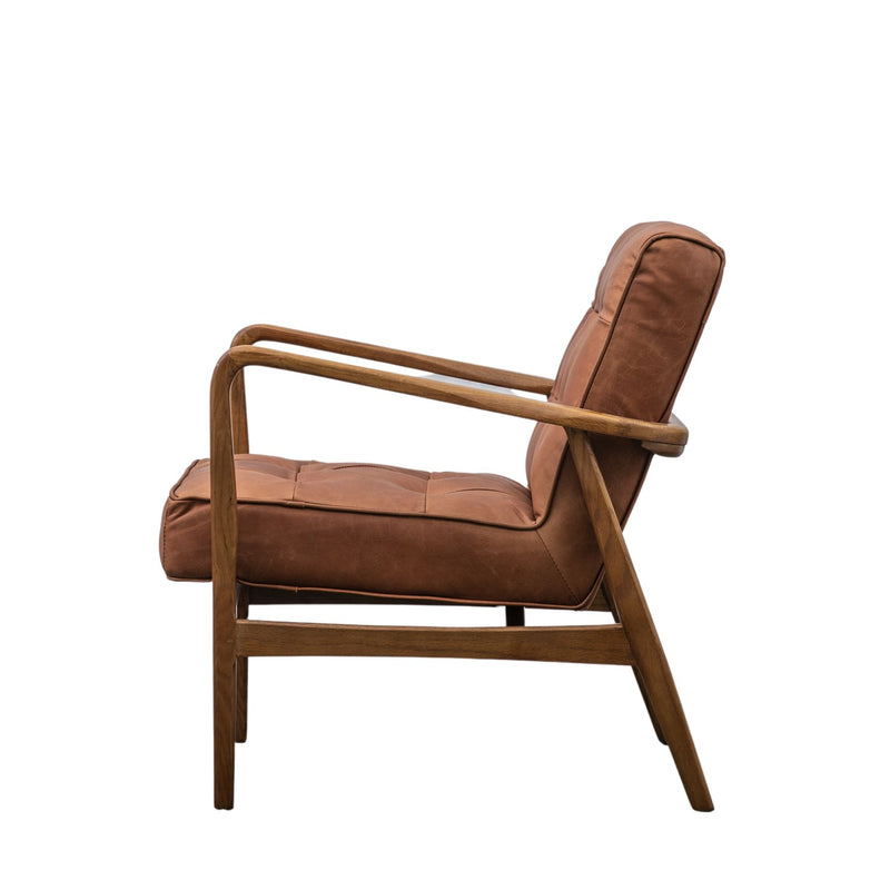 Isabella Brown Leather Armchair