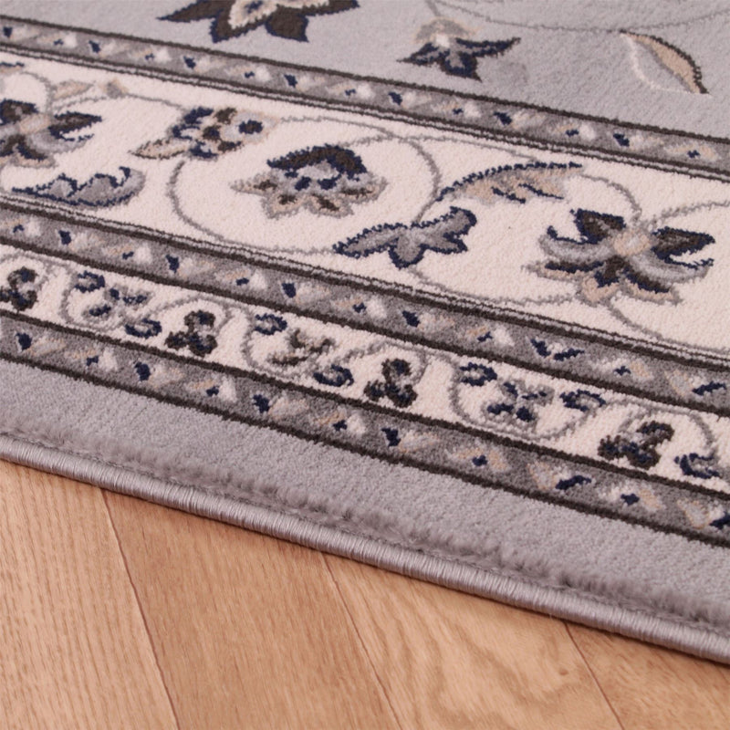 Sherborne Traditional Bordered Rugs in Grey