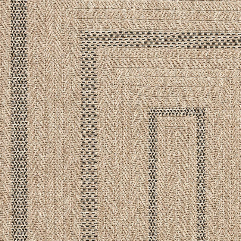 Nomad 5021 Indoor Outdoor Flat Weave Plain Rugs in Black Brown