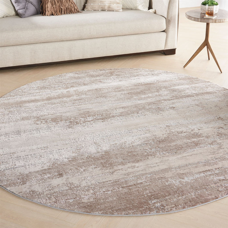 Rustic Textures RUS03 Abstract Circle Rugs in Beige