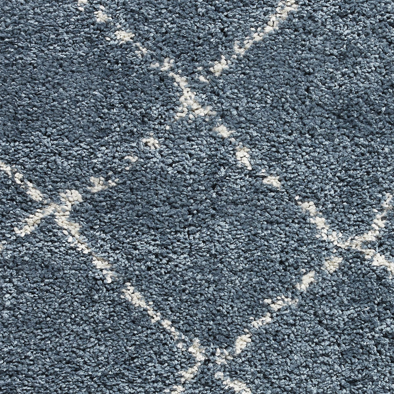 Boho 5413 Berber Shaggy Modern Rugs in Blue