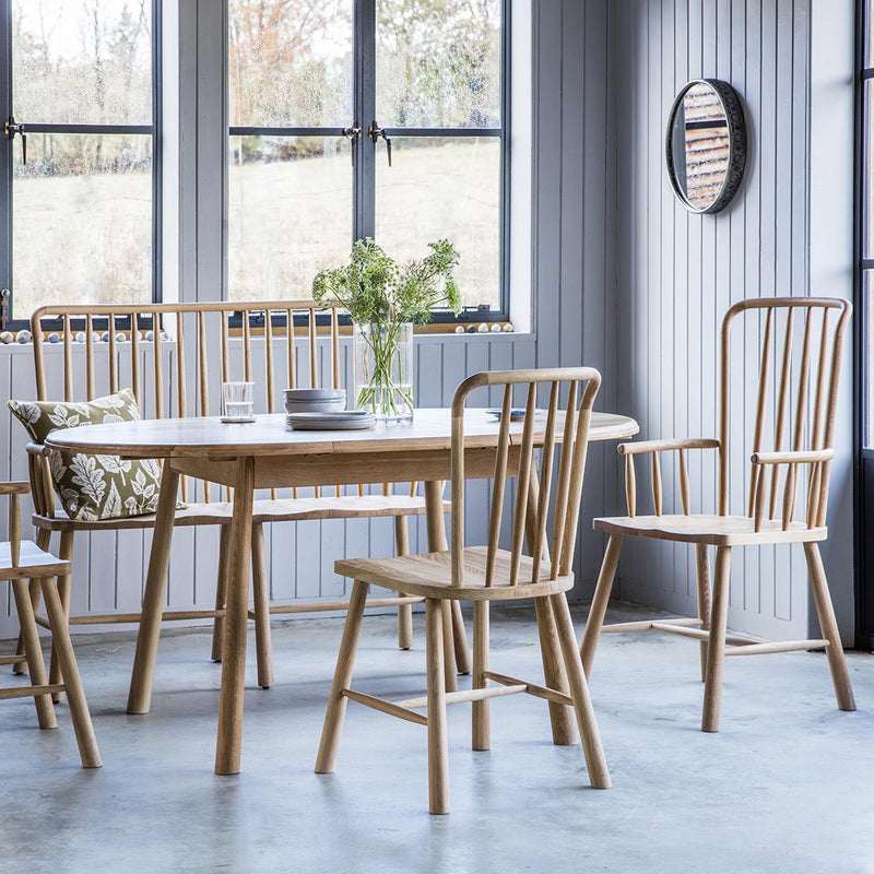 Freya Carver Dining Chairs in Light Oak Wood Set of 2