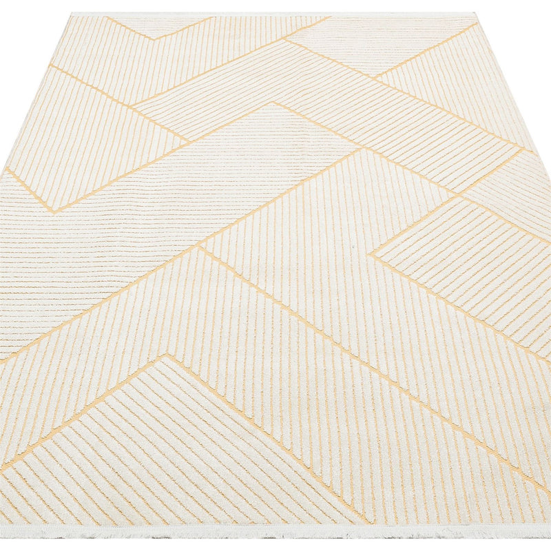 Jazz Jaz15 Geometric Indoor Outdoor Rugs in Amber Yellow