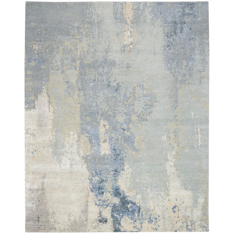 SHA21 Silk Shadows Abstract Rugs by Nourison in Blue Sky