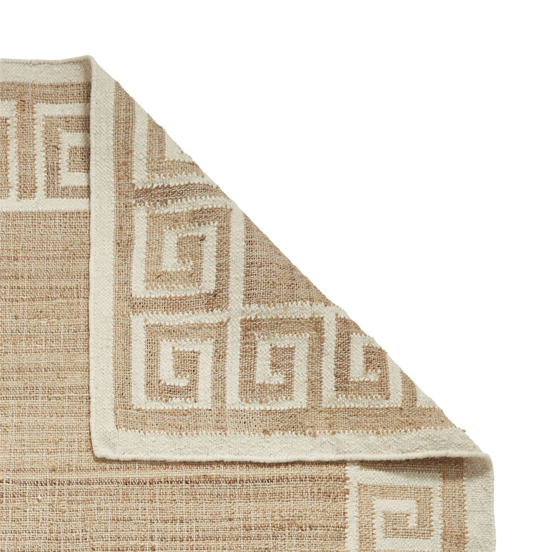 Spartan 29578 Jute Geometric Border Rugs in Natural Ivory