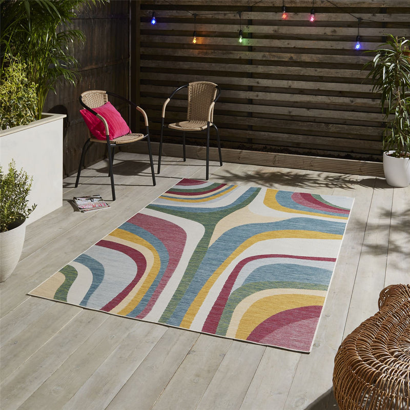 Spectrum E9333 Indoor Outdoor Abstract Rugs in Multi