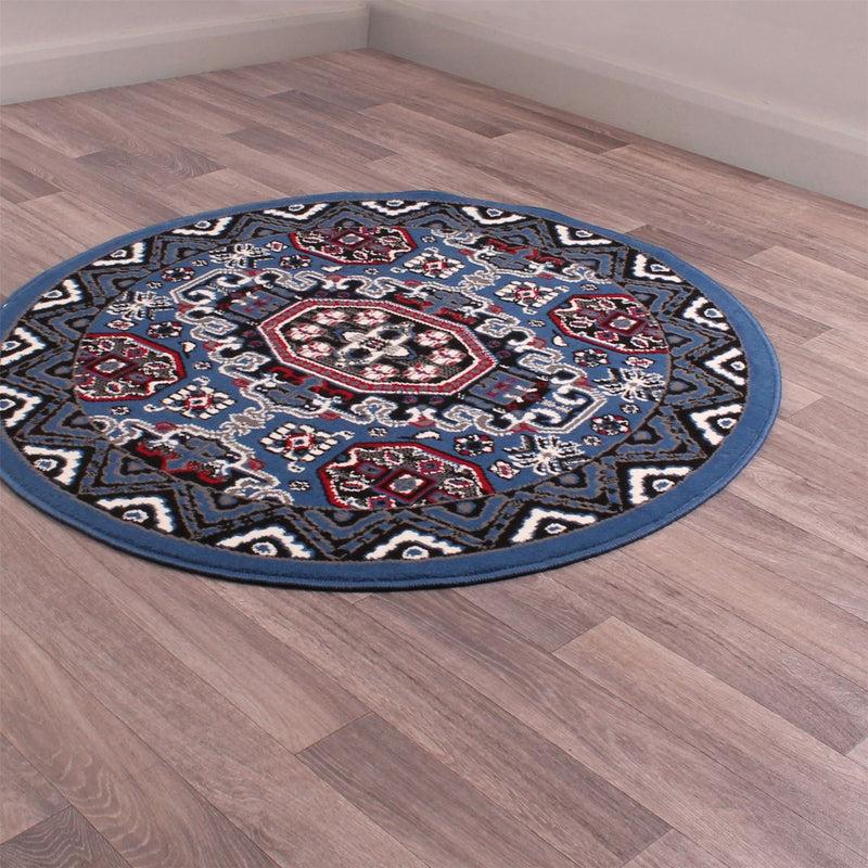 Kayo Circular Rugs in Blue by Rugstyle