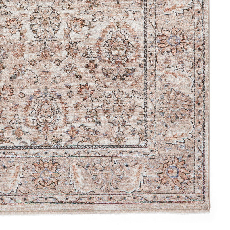 Vintage 35027 Traditional Motif Border Runner Rugs in Beige