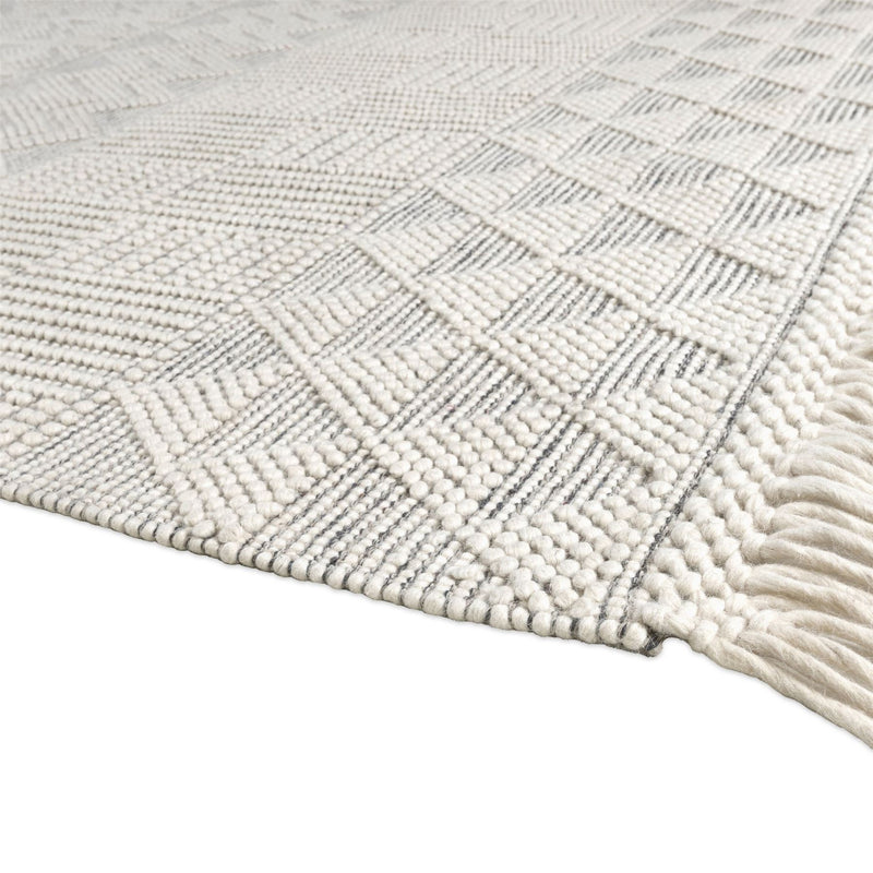 ANYA01 Boho Geometric Zig Zag Rug in Natural