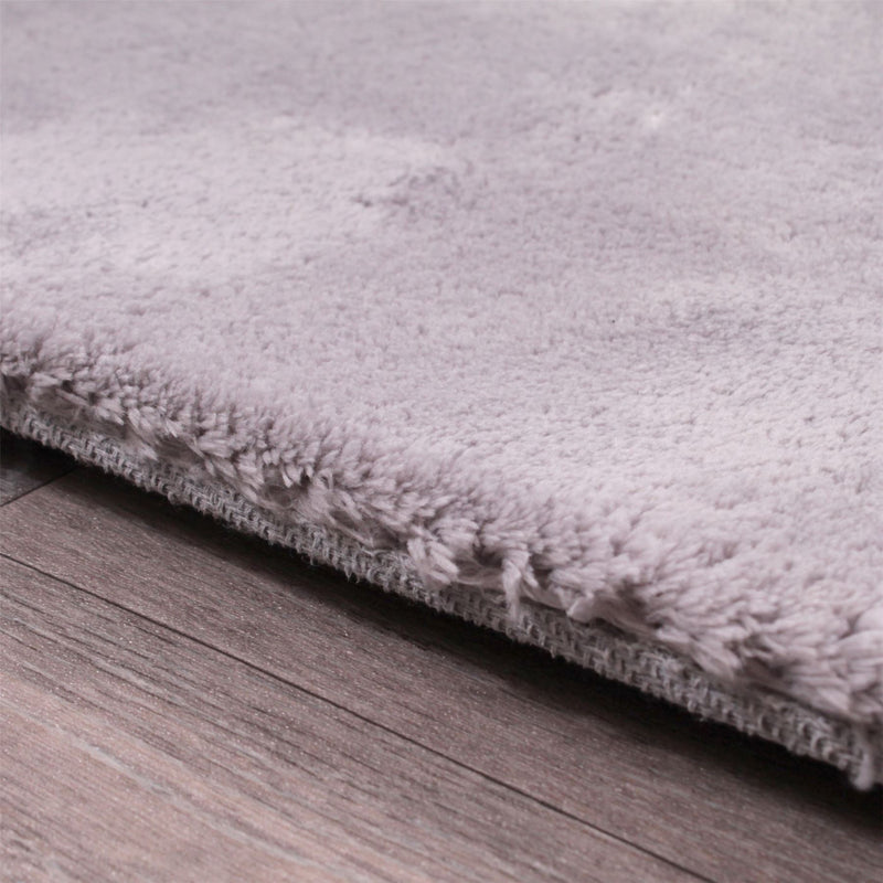 Lulu Modern Plain Shaggy Rugs in Silver Grey