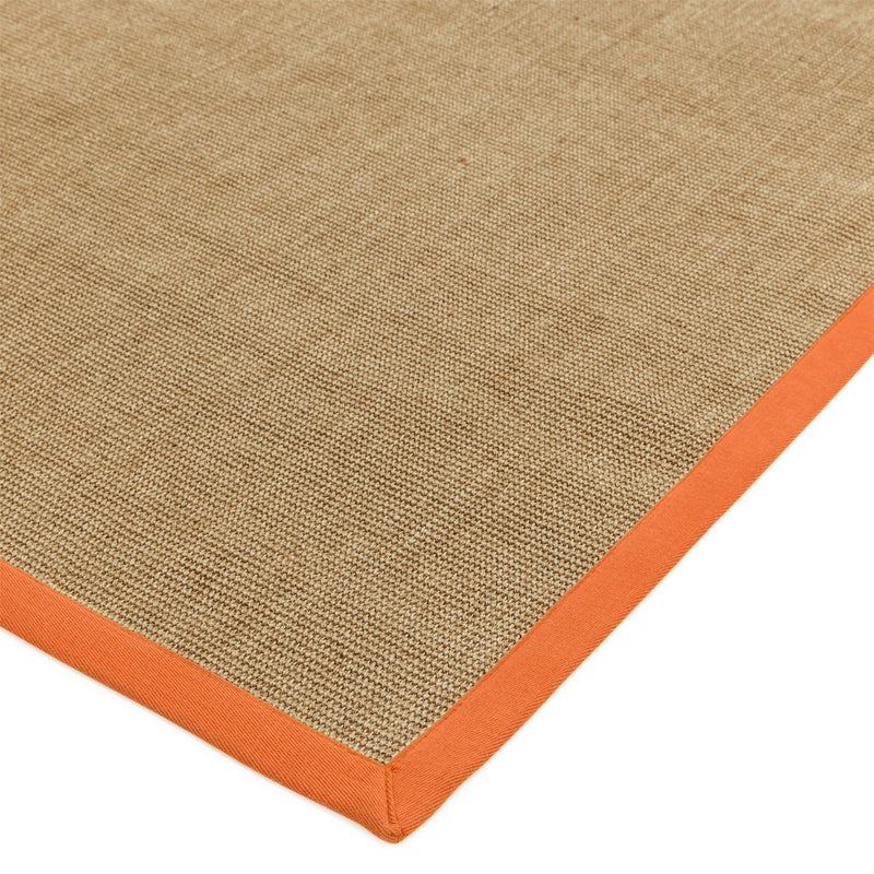 Sisal Rugs in Linen with an Orange Border