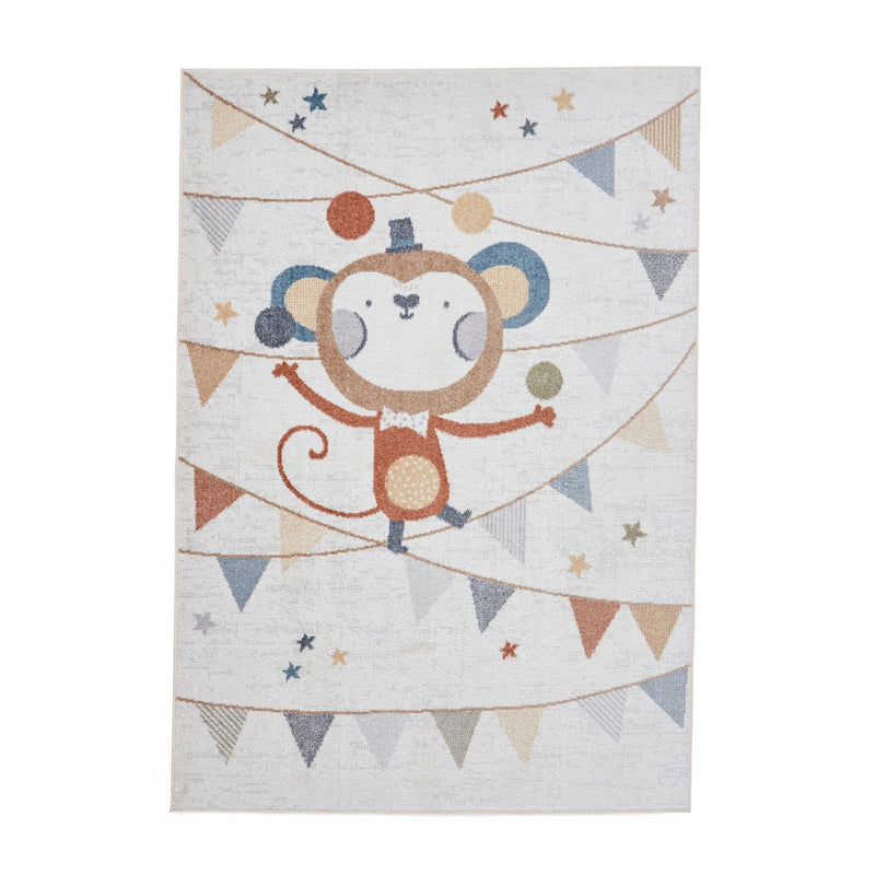 Vida Kids Monkey Washable Childrens Rugs in Multi