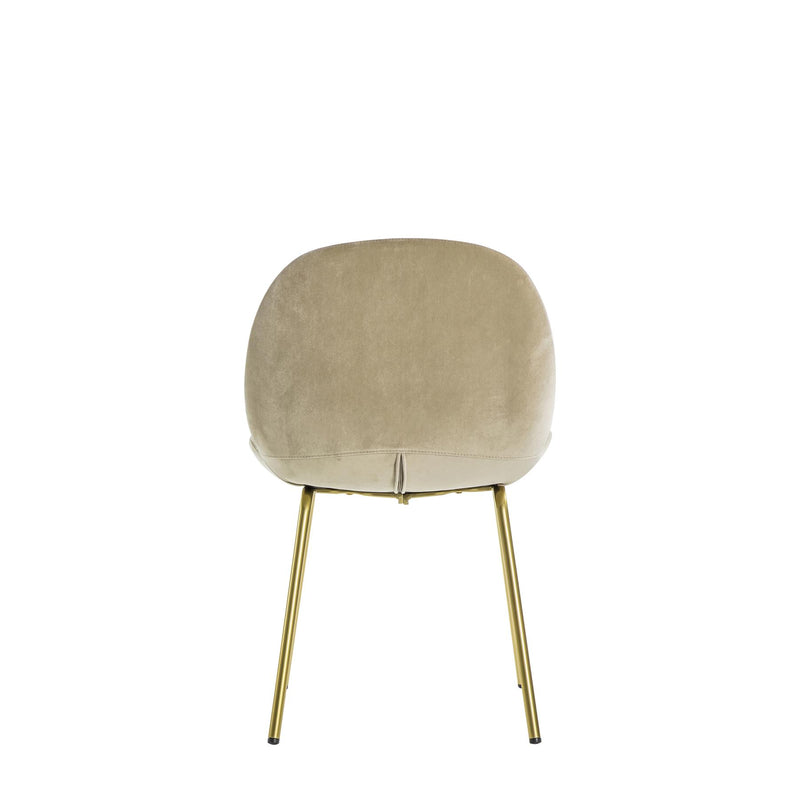 Sora Oatmeal Velvet Dining Chair with Gold Legs Set of 2