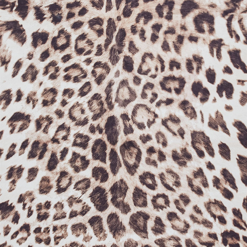 Faux Leopard Print Rug in Brown Beige