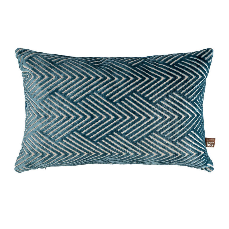 Vesper Geometric Bolster Cushion in Blue