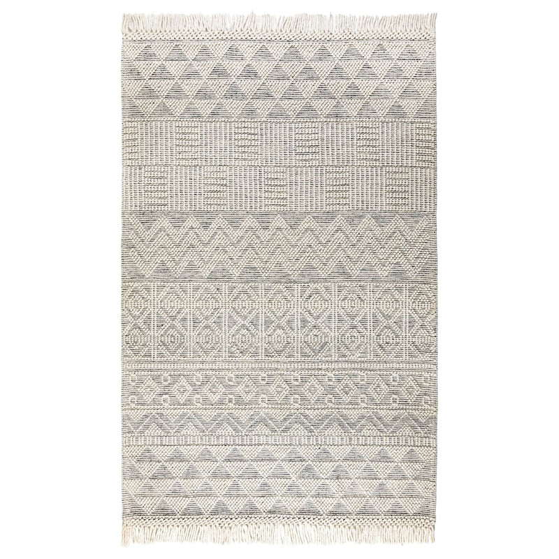 ANYA01 Boho Geometric Zig Zag Rug in Natural