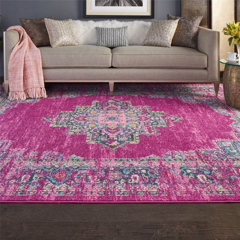 Passion Traditional Medallion Persian Rugs PSN03 in Fuchsia