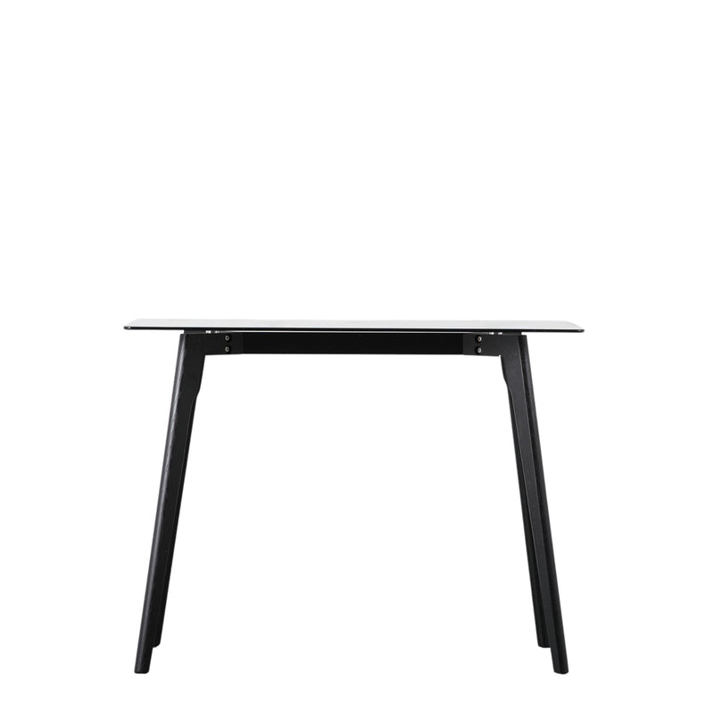 Blake Black Oak Desk with Smoked Glass Top