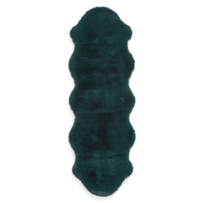 Super Teddy Plain Shaggy Faux Sheepskin Rugs in Jewel Green