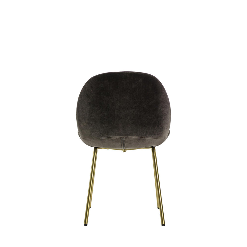 Sora Chocolate Brown Velvet Dining Chair with Gold Legs Set of 2