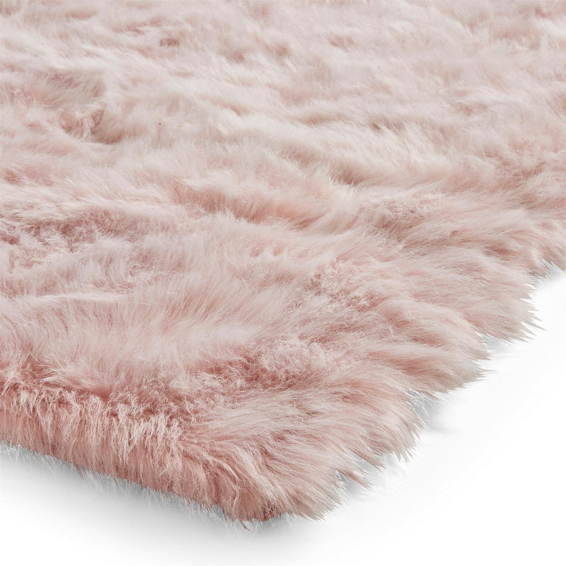 Polar Plush Soft Plain Textured Shaggy Rugs in Rose Pink