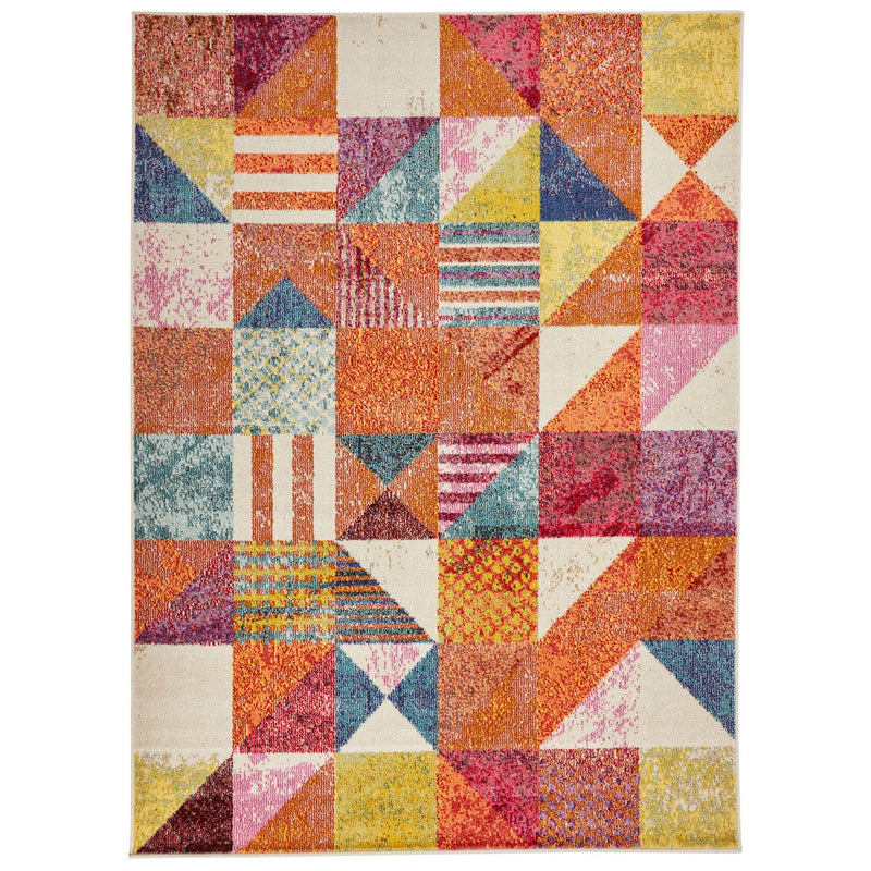 Carnaval CAR102 Geometric Rug by Concept Looms in Multicolour