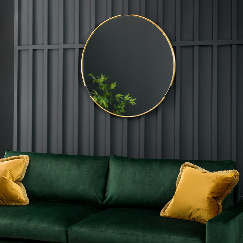 Evander Round Mirror in Gold