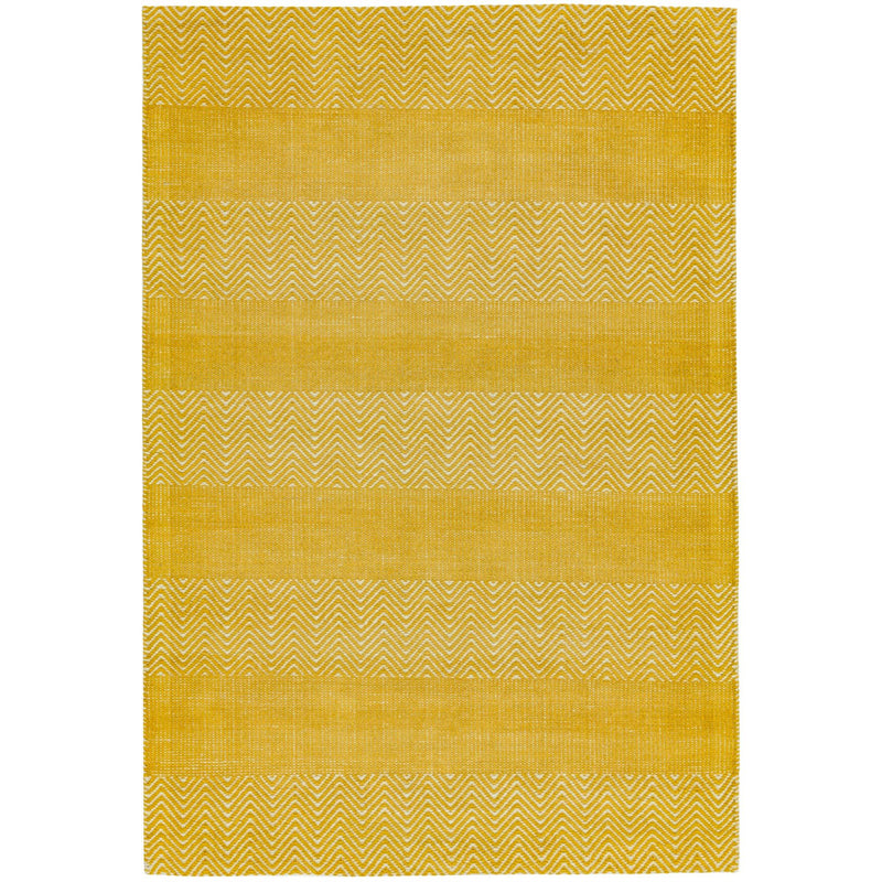 Ives Modern Chevron Striped Rugs in Yellow