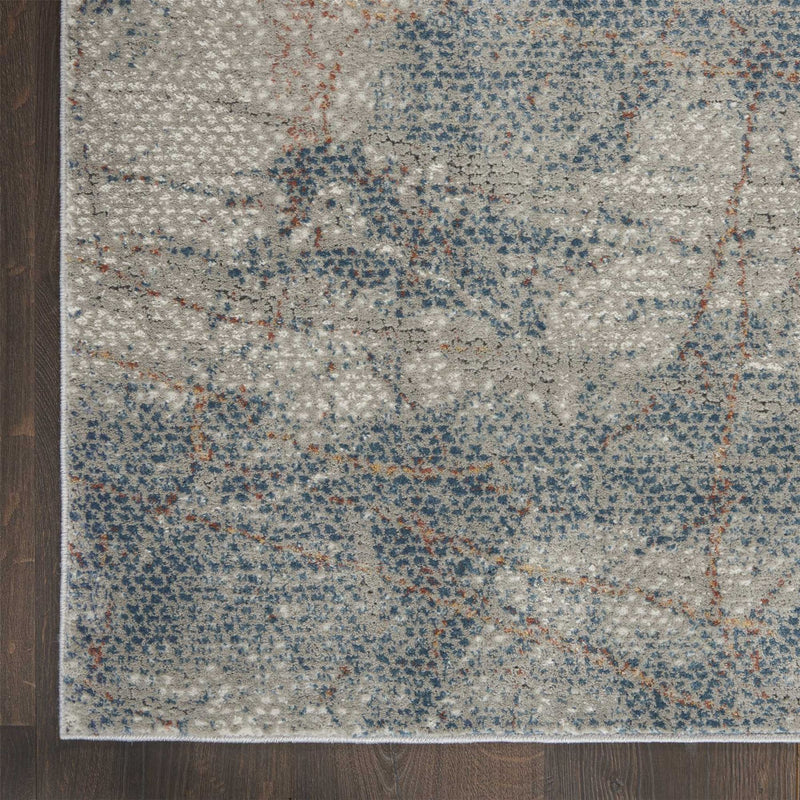 Rustic Textures RUS15 Abstract Rugs in Grey Blue